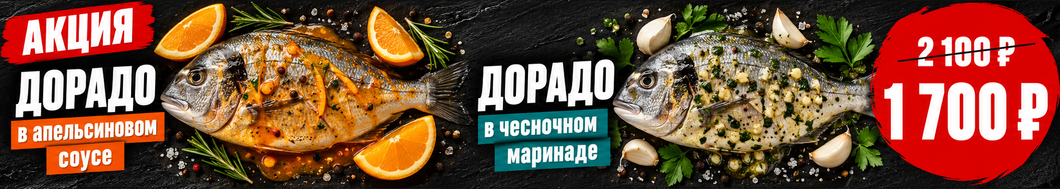 Дорадо в чесночном соусе в пакете для запекания